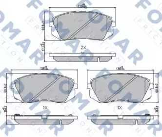 FOMAR FRICTION fo241981 -  Комплект тормозных колодок, дисковый тормоз